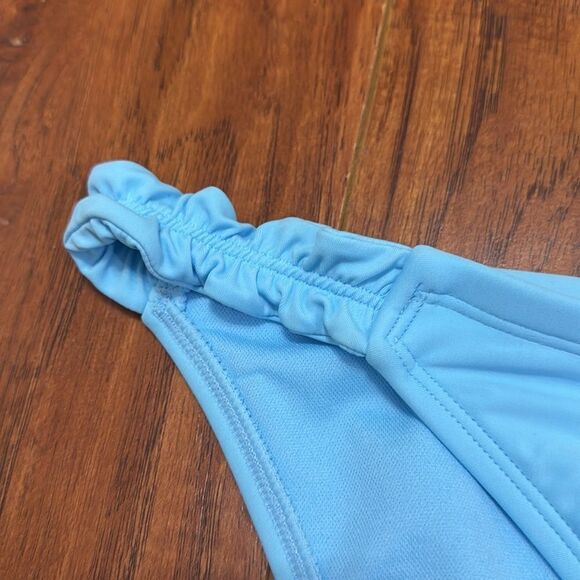 * NWT Wild Fable Size X Ruffle Strap High Leg Cheeky Blue Bikini Swim Bottom - Picture 6 of 8